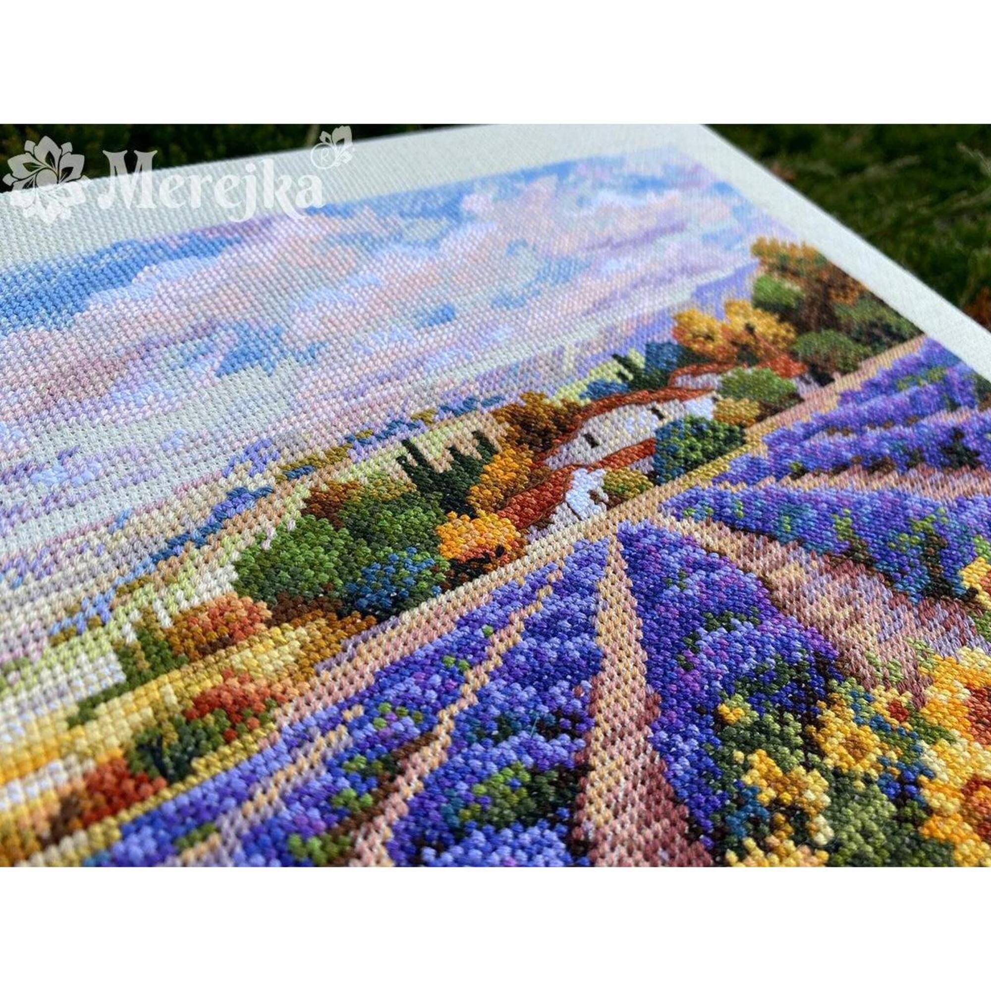 Merejka Fields of Lavender & Sunflowers Counted Cross Stitch Kit